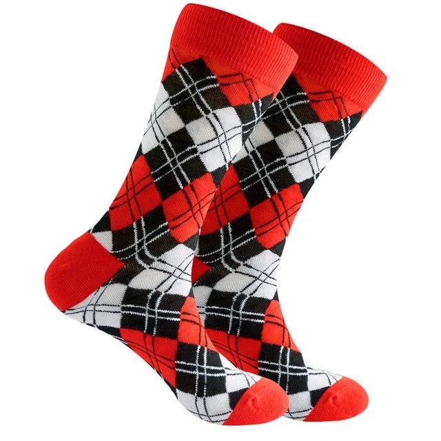 Black and Red Argyle Pattern Socks from the Sock Panda, BandRArgLg