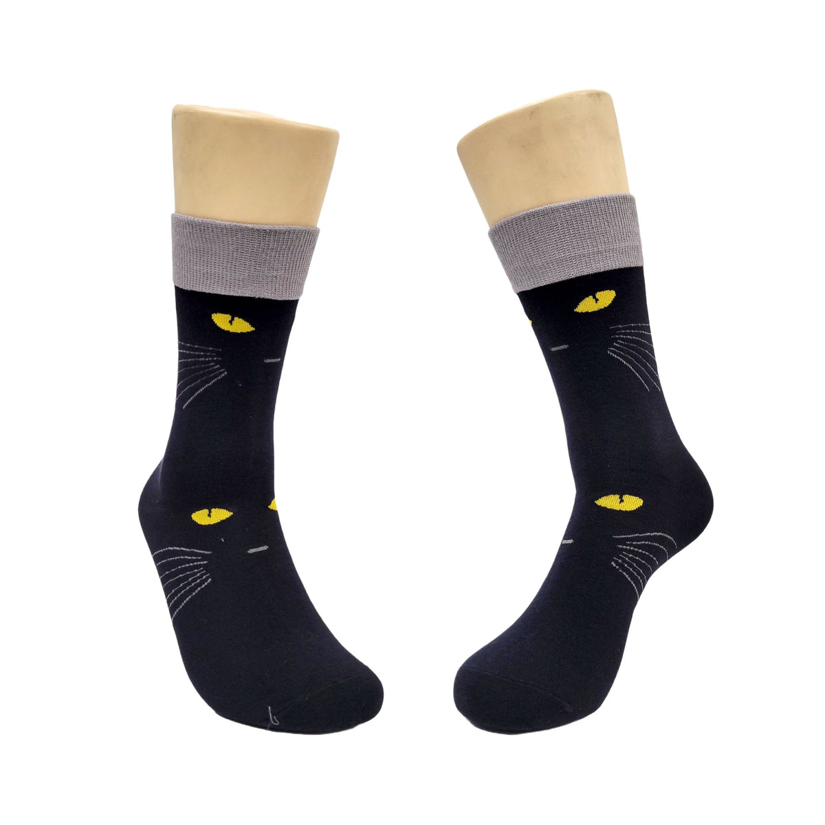 Black Cat Socks from the Socks Panda (Adult Medium - Women's Shoe Sizes 5-10), BlackCatFaceMd