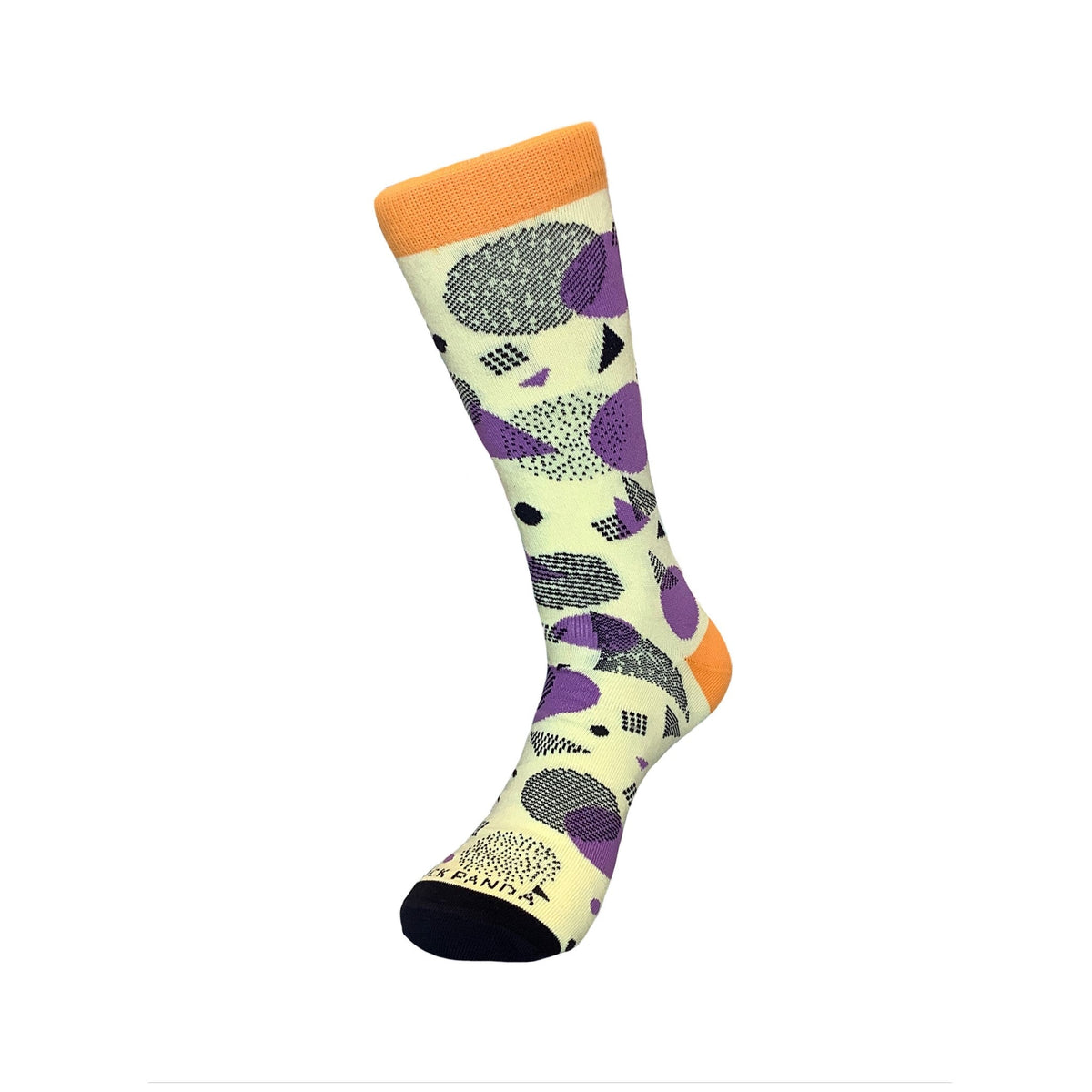 Bright Pop Art Yellow and Purple Patterned Socks from the Sock Panda, Pop Art