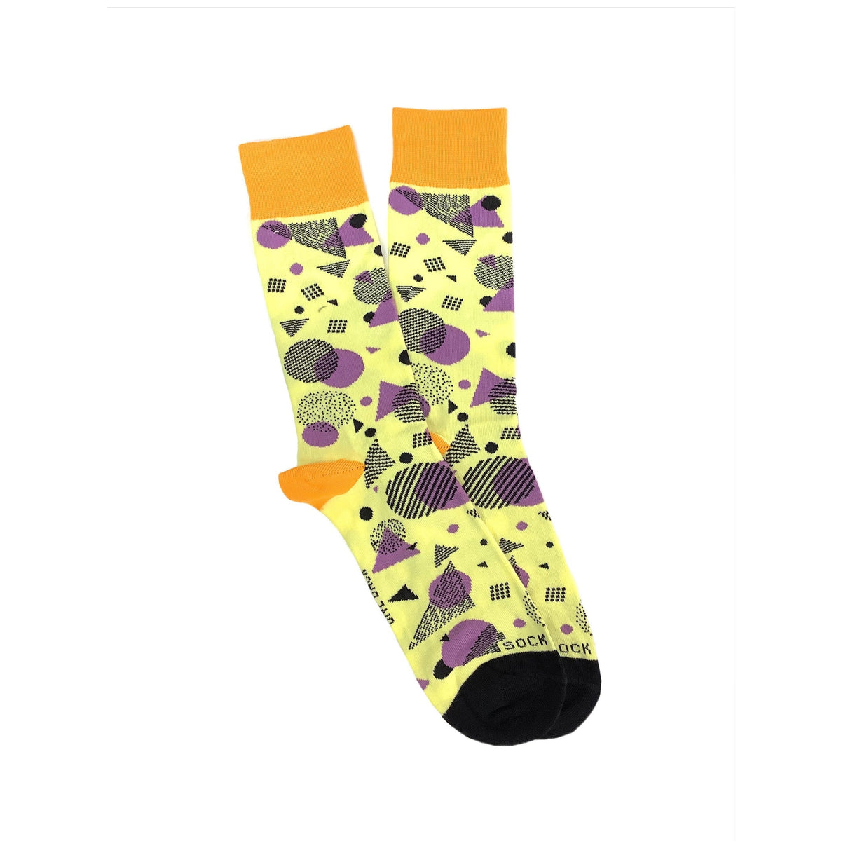 Bright Pop Art Yellow and Purple Patterned Socks from the Sock Panda, Pop Art