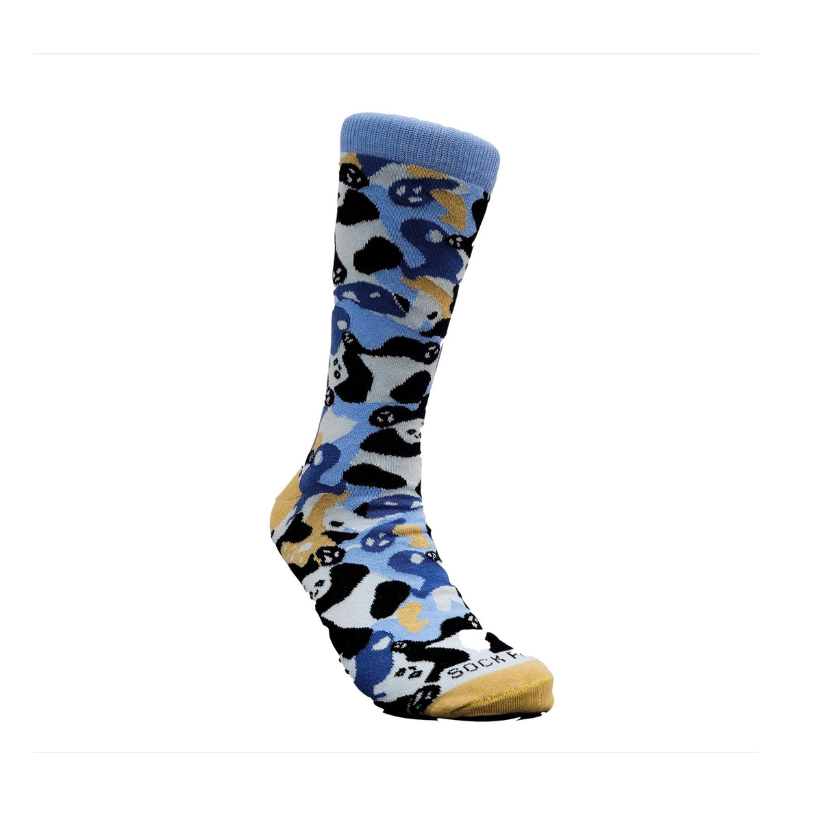 Camouflage Panda Socks from the Sock Panda (Adult Large - Men's Shoe Sizes 8-12), Camo Panda Blue