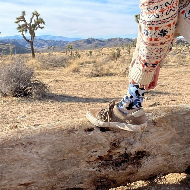 Camouflage Panda Socks from the Sock Panda (Adult Large - Men's Shoe Sizes 8-12), Camo Panda Blue