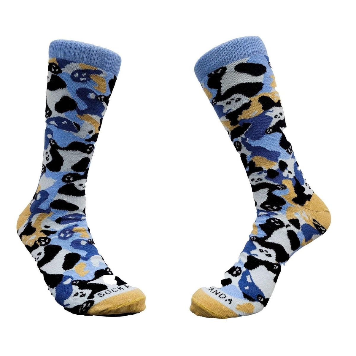 Camouflage Panda Socks from the Sock Panda (Adult Large - Men's Shoe Sizes 8-12), Camo Panda Blue