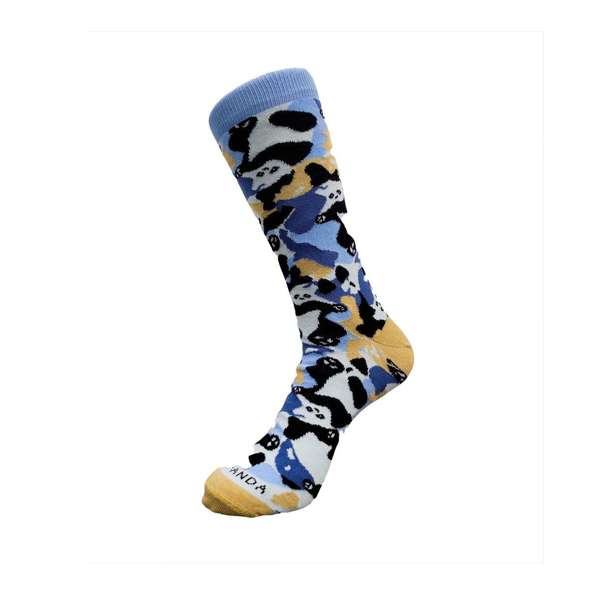 Camouflage Panda Socks from the Sock Panda (Adult Large - Men's Shoe Sizes 8-12), Camo Panda Blue
