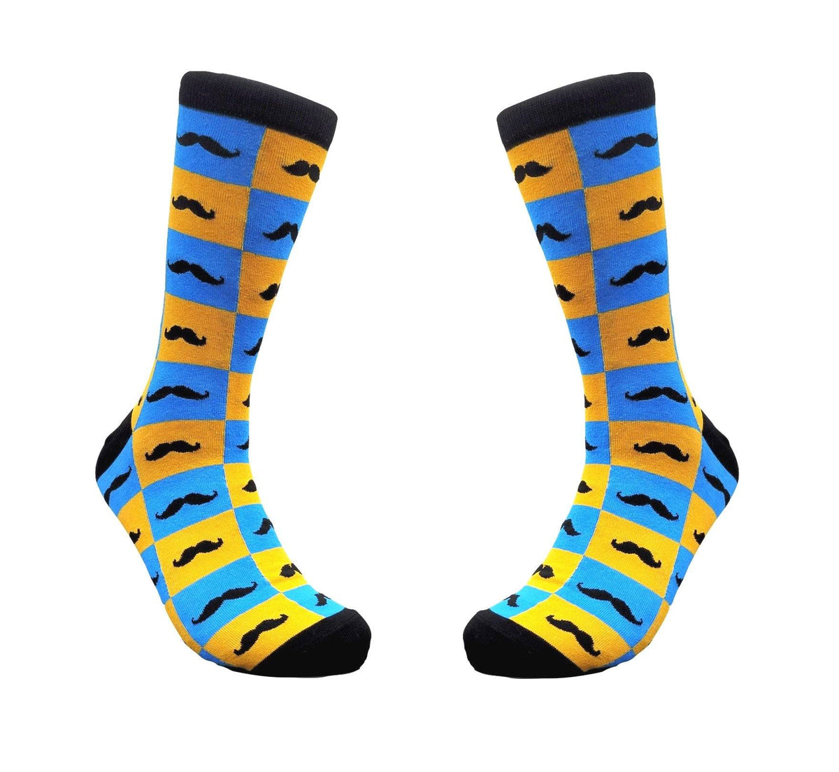 Checkered Mustache Patterned Socks from the Sock Panda (Adult Large), Checkered Mustache