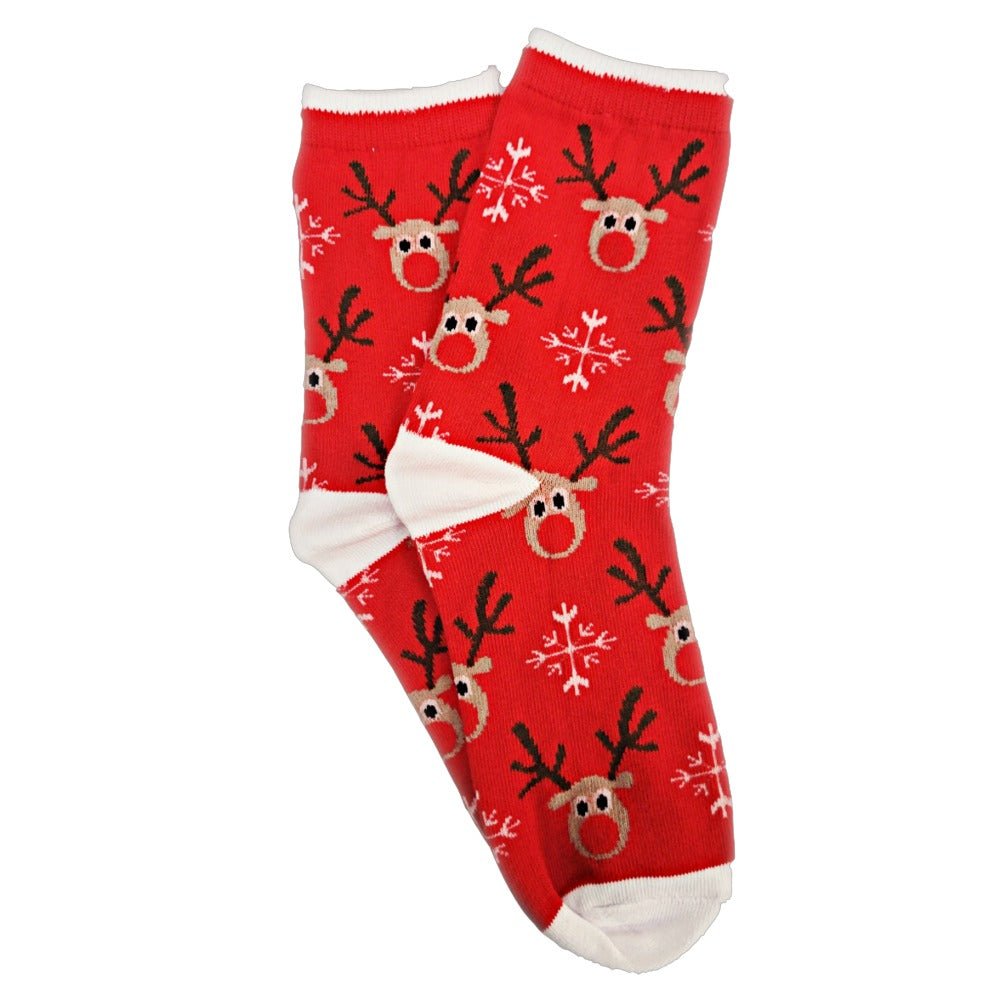 Christmas Holiday Socks (Adult Medium - Women's Shoe Sizes 5-10), Reindeer Pattern