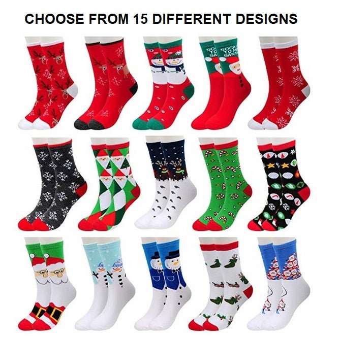 Christmas Holiday Socks (Adult Medium - Women's Shoe Sizes 5-10), Three Reindeer