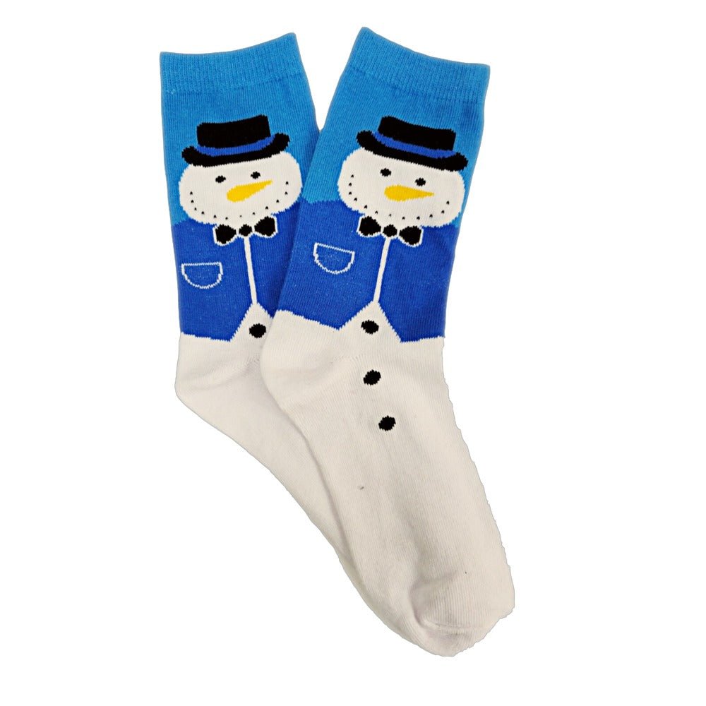 Christmas Holiday Socks (Adult Medium - Women's Shoe Sizes 5-10), Dark Blue Snowman