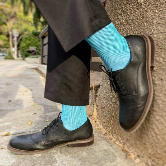 Classic Blue and White Office Socks from the Sock Panda