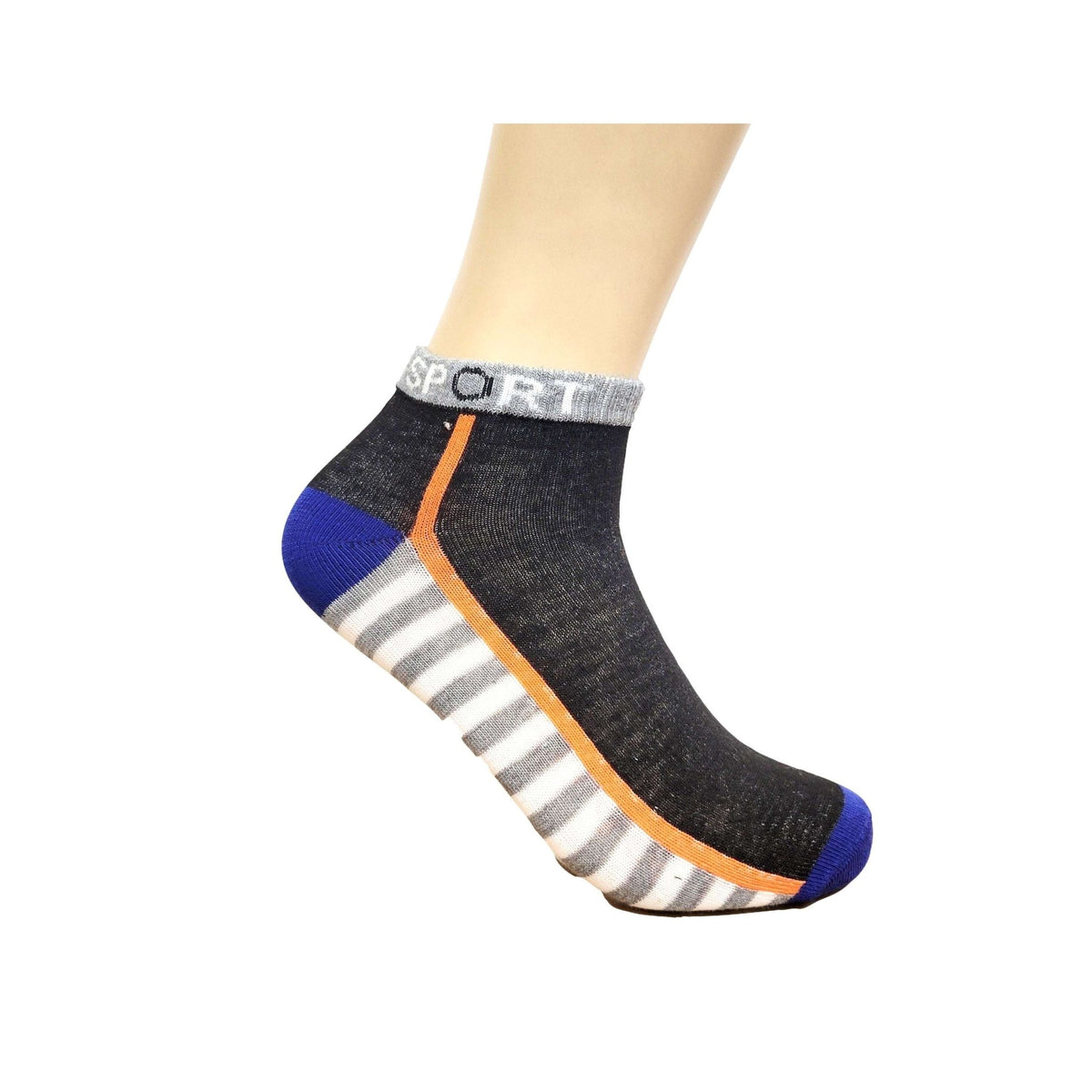 Classic Sport Ankle Socks (Adult Large - Men's Shoe Sizes 8-12), GW Sport Stripe