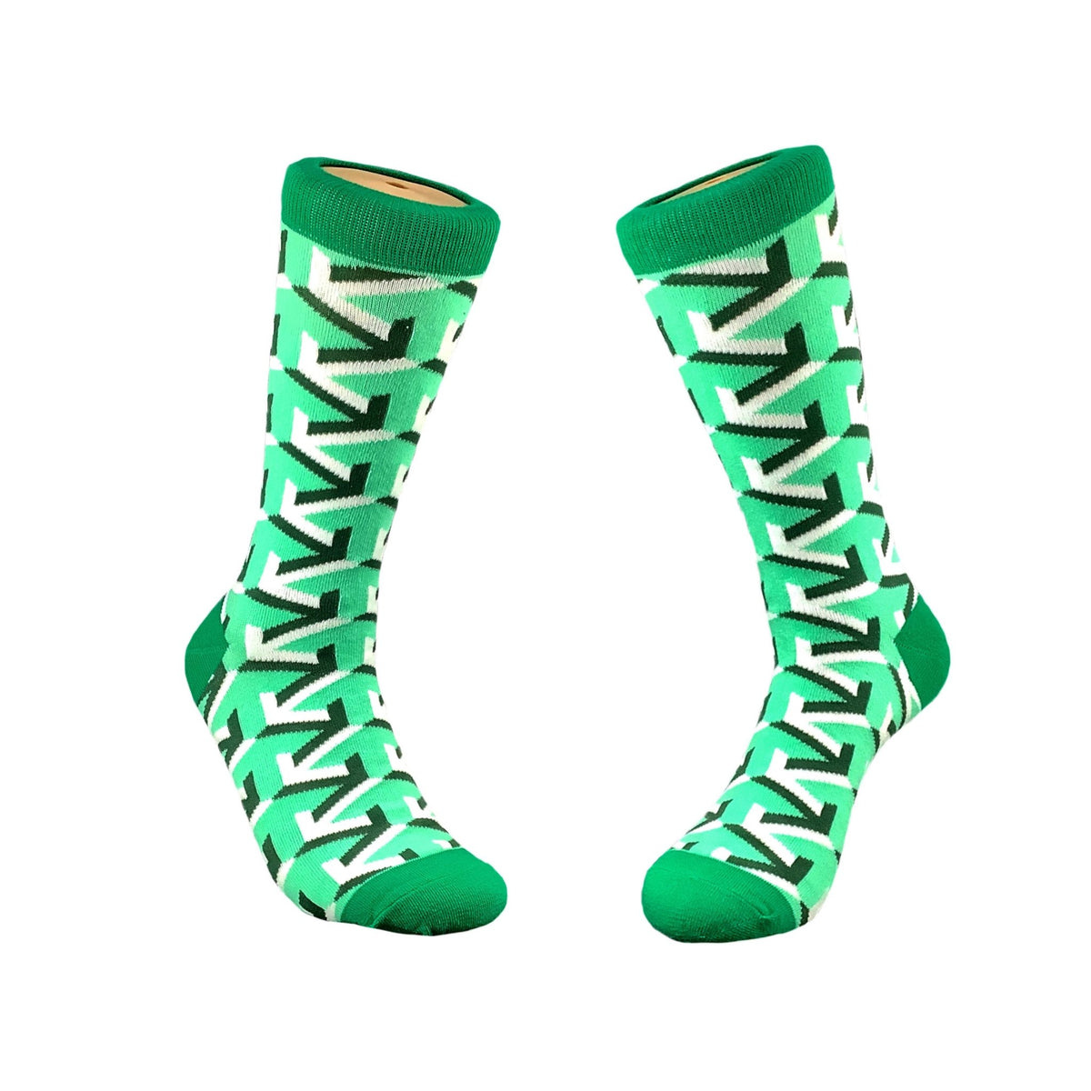Classy Green Geometric Arrow Socks from the Sock Panda, GreenArrow