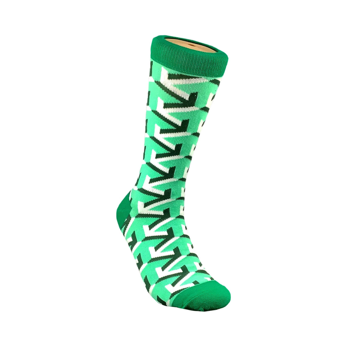 Classy Green Geometric Arrow Socks from the Sock Panda, GreenArrow