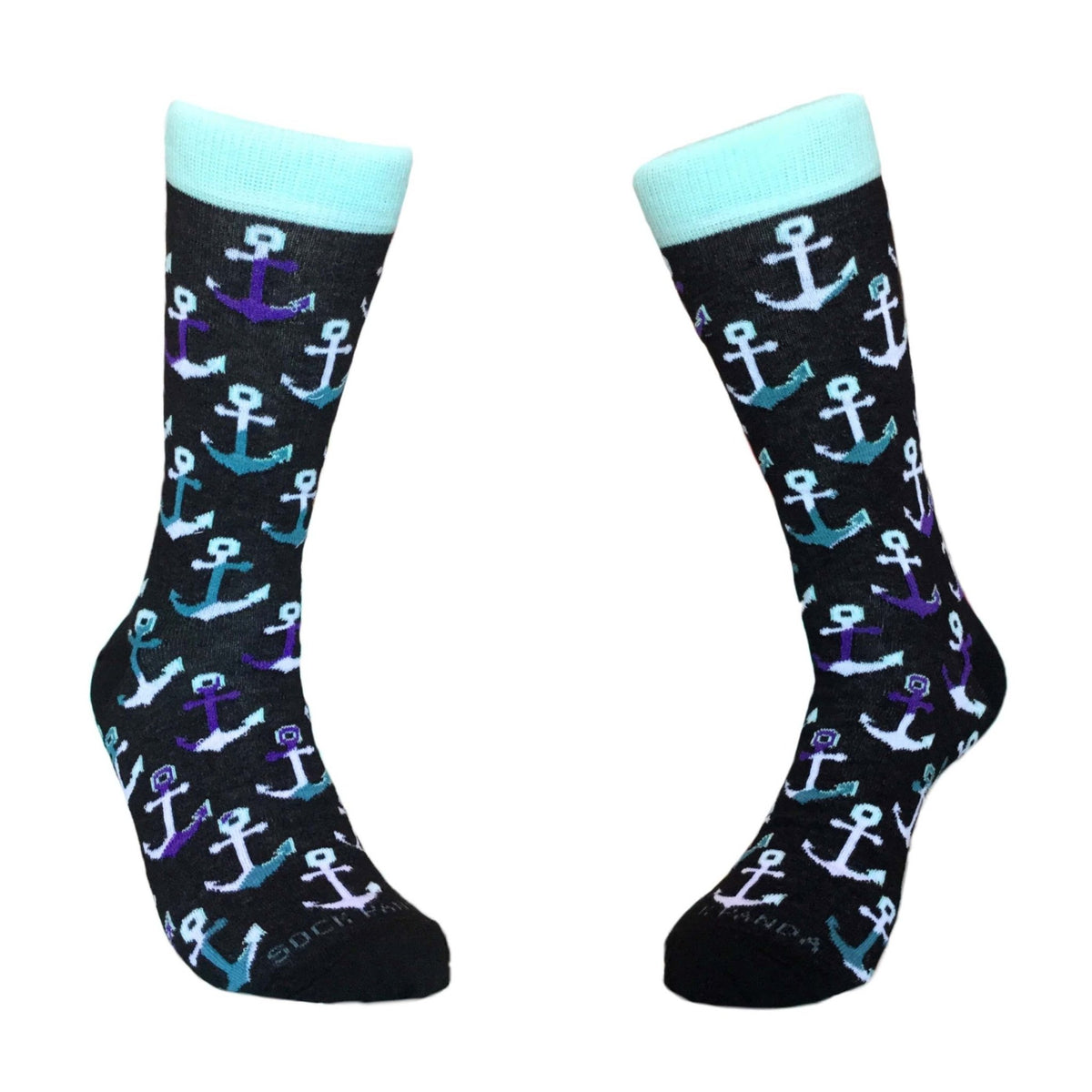Colorful Anchor Pattern Socks from the Sock Panda, Lg-Anchor Pat
