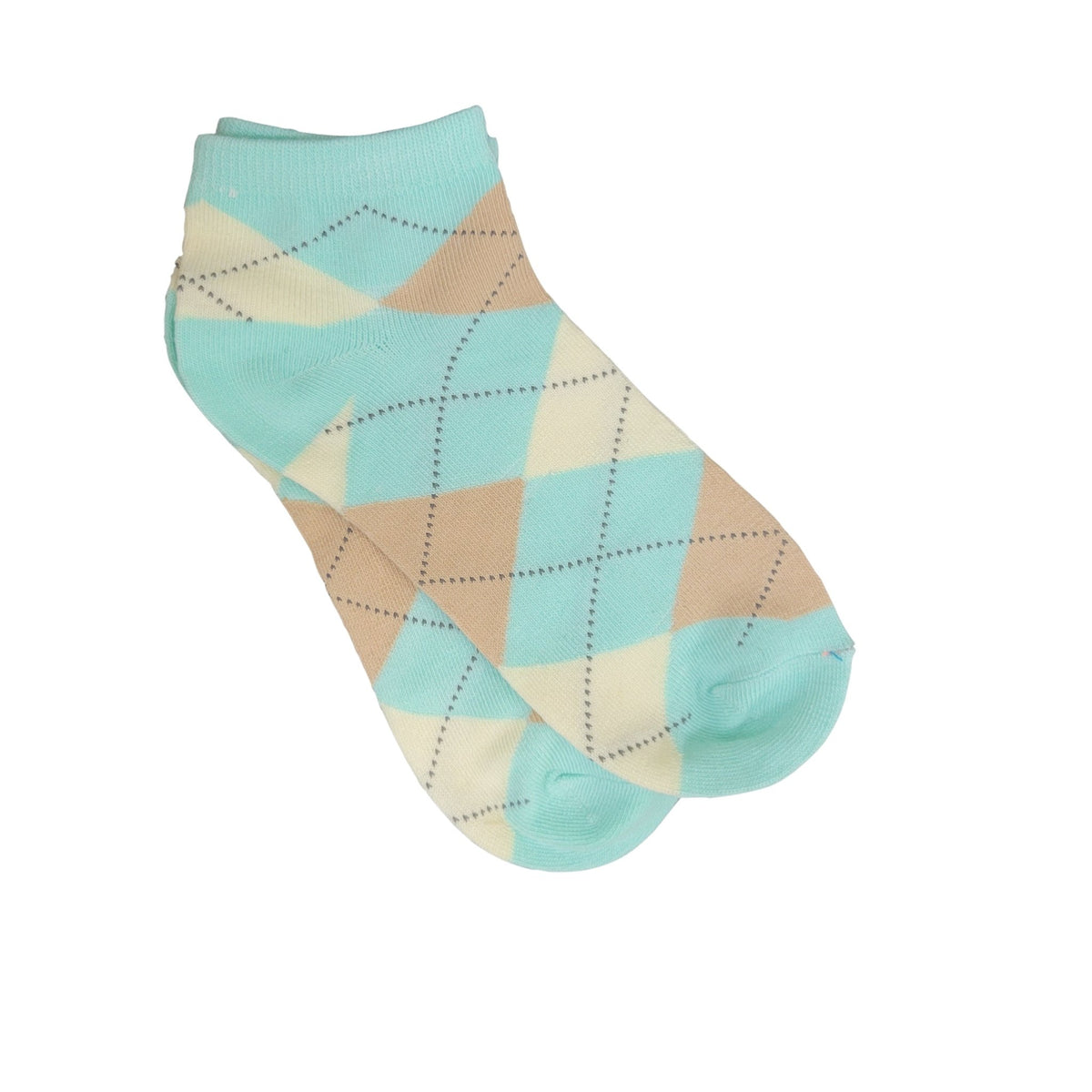 Colorful Argyle Ankle Socks (Adult Medium - Women's Shoe Sizes 5-10), Argyle Ankle Blue
