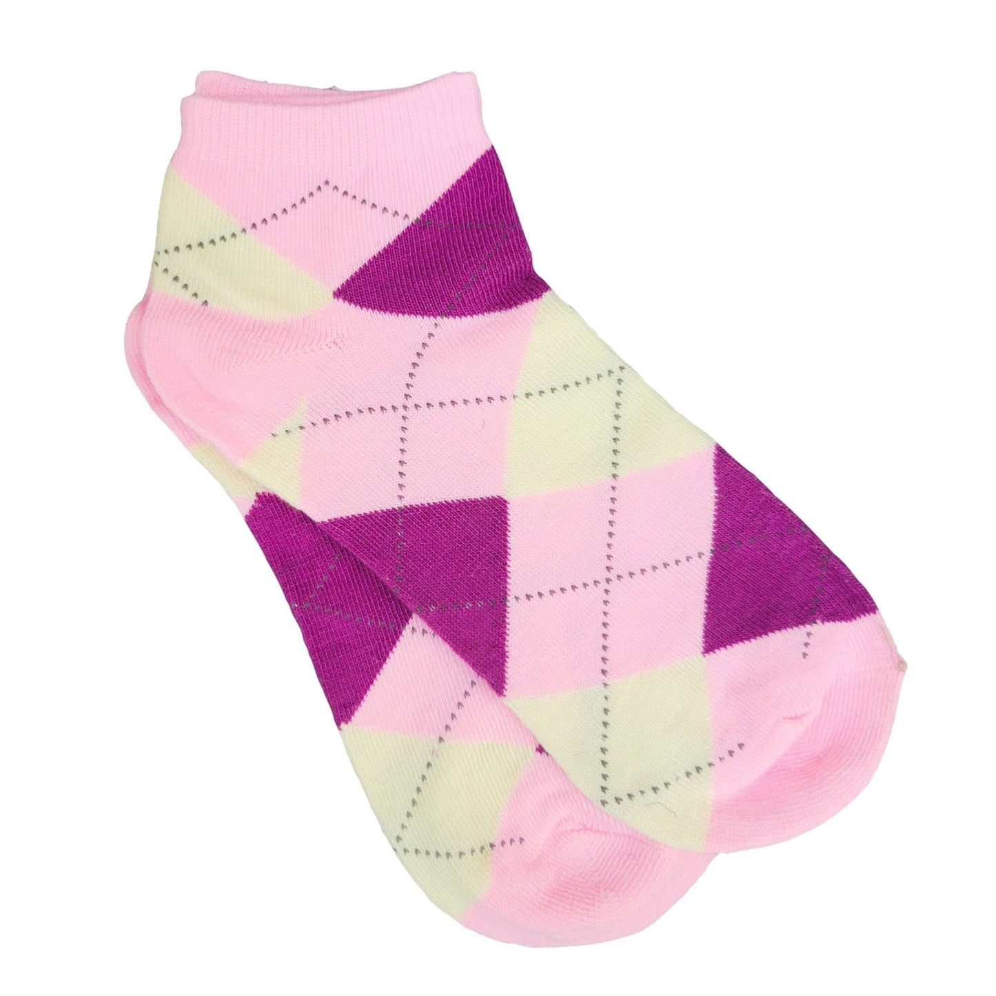 Colorful Argyle Ankle Socks (Adult Medium - Women's Shoe Sizes 5 - 10)