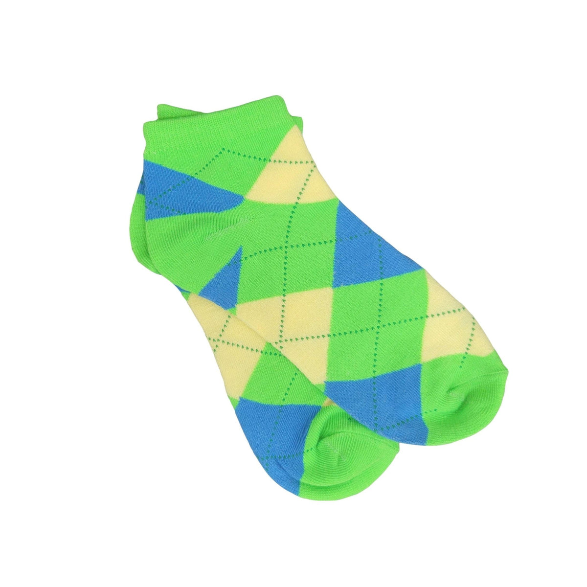 Colorful Argyle Ankle Socks (Adult Medium - Women's Shoe Sizes 5-10), Argyle Ankle Green