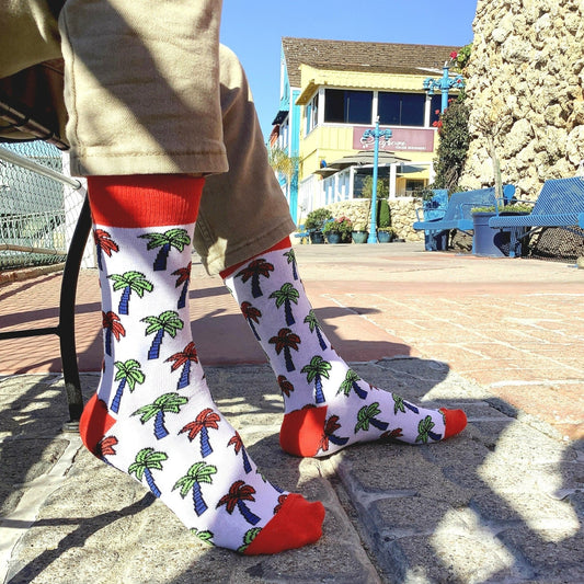 Colorful Palm Tree Pattern Socks from the Sock Panda (Adult Medium - Women's Shoe Sizes 5 - 10)