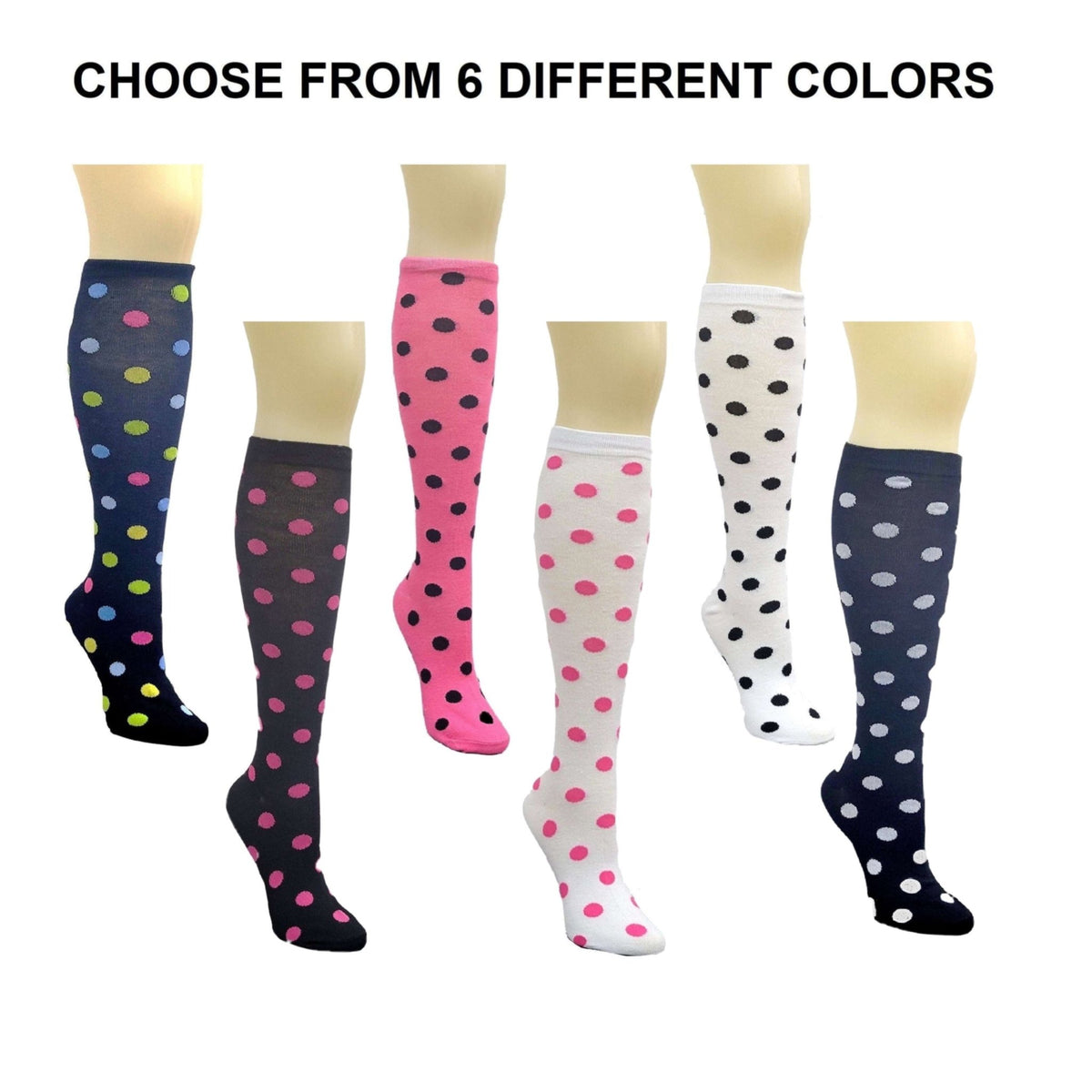 Colorful Polka Dot Pattern Socks from the Sock Panda (Knee High), Polka Dot Knee Pink