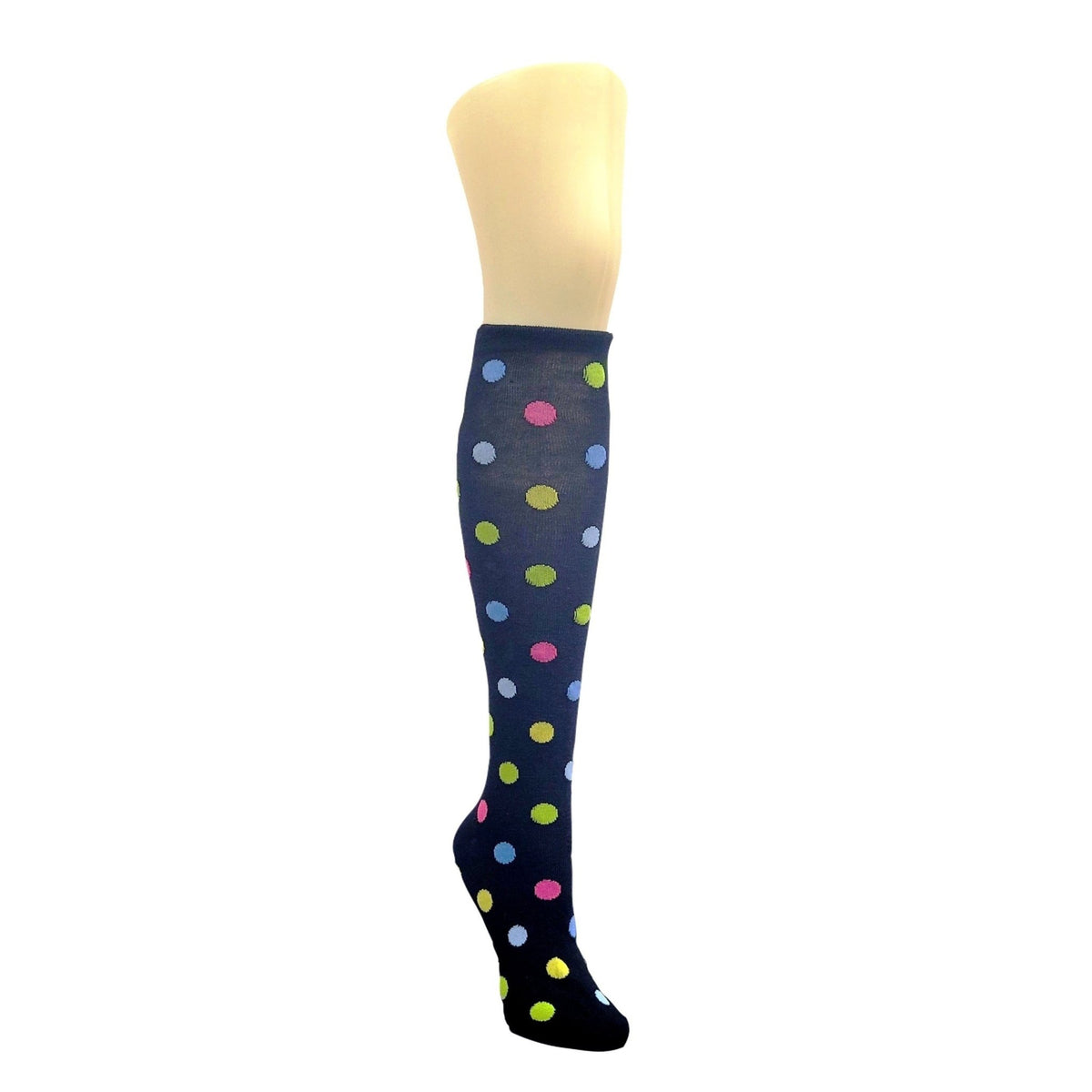 Colorful Polka Dot Pattern Socks from the Sock Panda (Knee High), Polka Dot Knee Black and Color