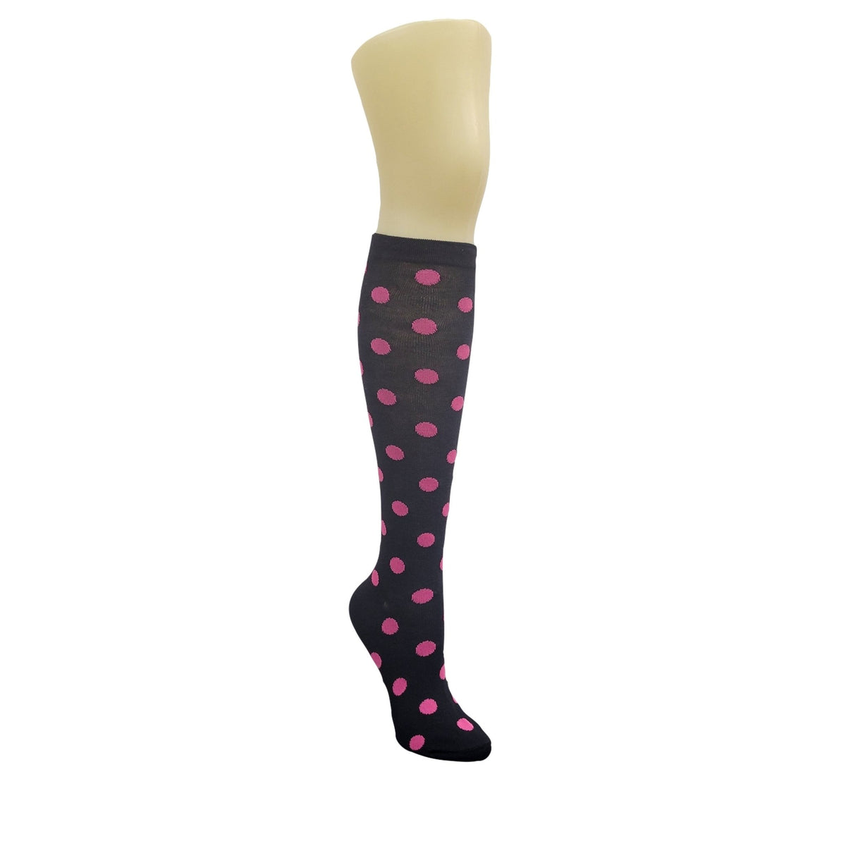 Colorful Polka Dot Pattern Socks from the Sock Panda (Knee High), Polka Dot Knee Black Pink