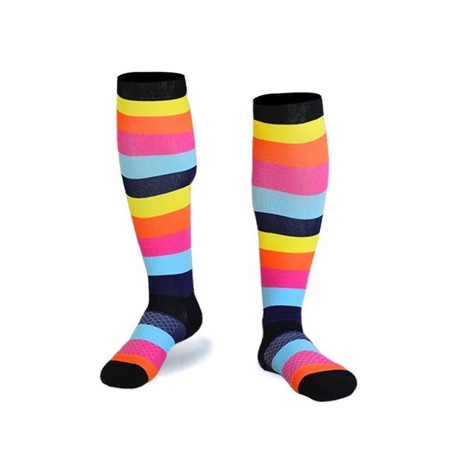 Colorful Striped Knee High (Compression Socks), ColorStripComp