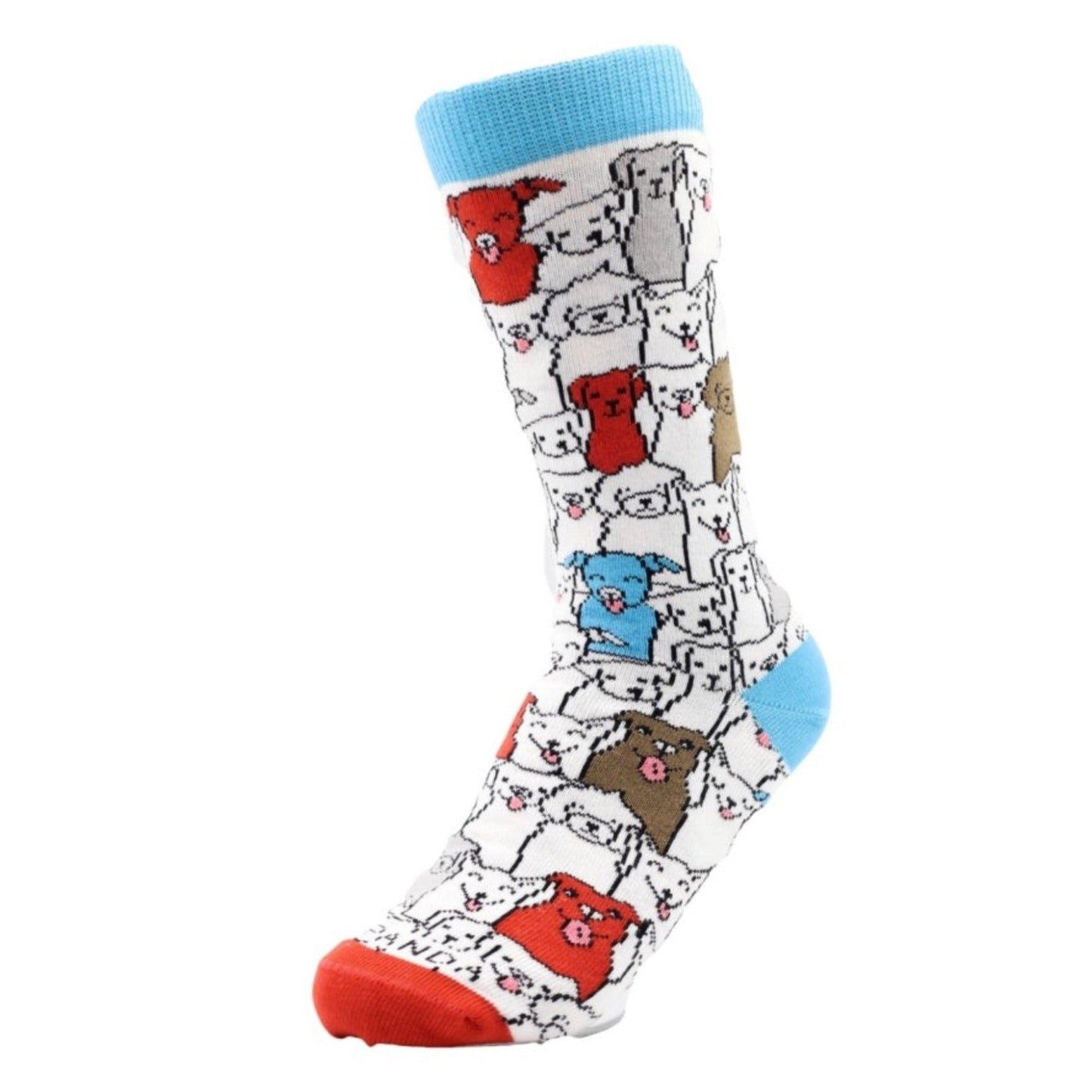 Colorful Surprise Dog Pattern Socks (Adult Small - Shoe Sizes 2 - 5)