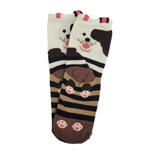 Cute Dog Patterned Crew Socks (Adult Medium - Women's Shoe Sizes 5 - 10)