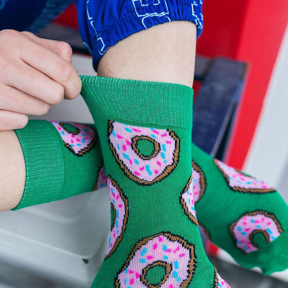 Donut Socks from the Sock Panda (Adult Medium - Women's Shoe Sizes 5-10), GrDonutMd