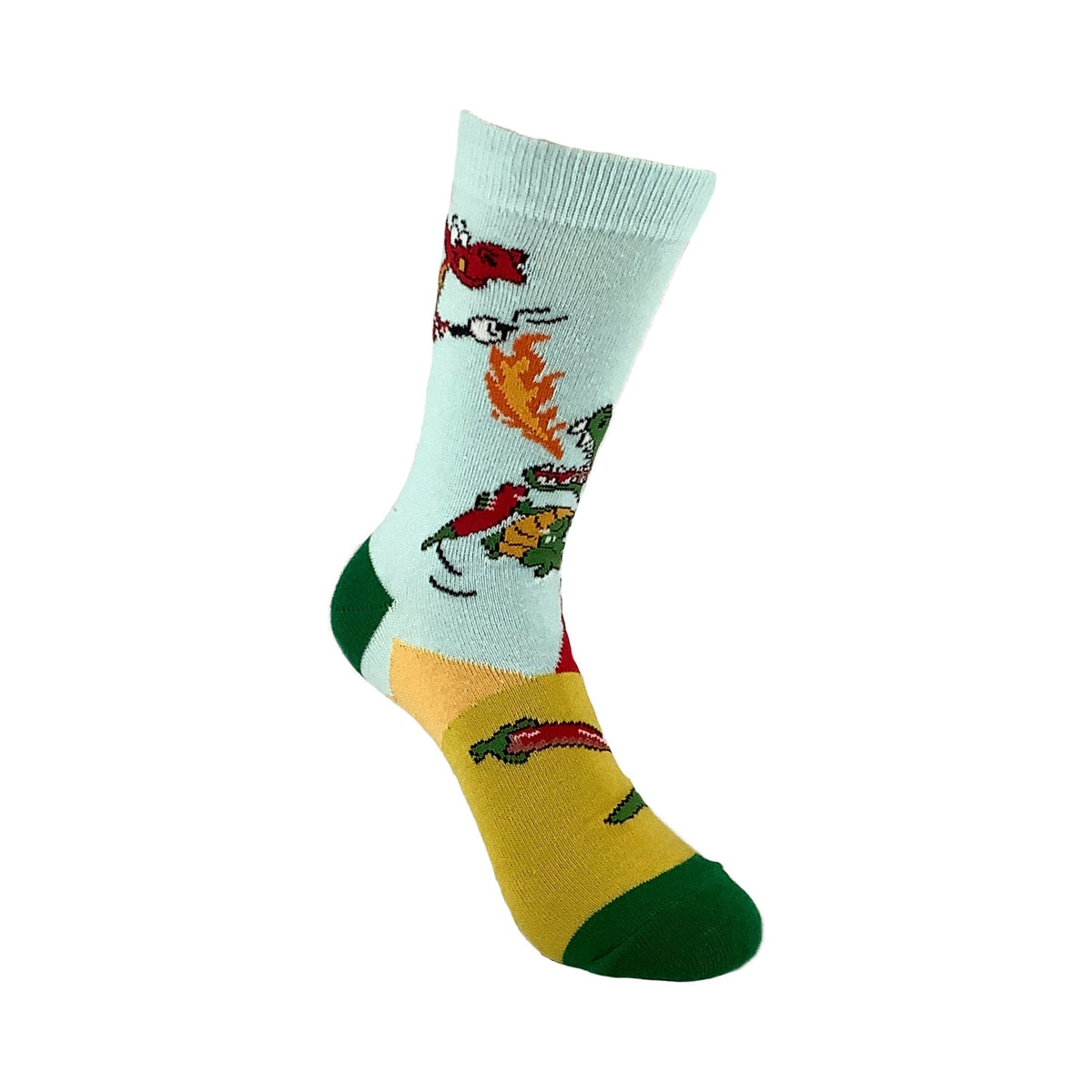 Dragon Pepper and Marshmallow Party Socks from the Sock Panda (Adult Small - Shoe Sizes 2-5), Dragon-Party