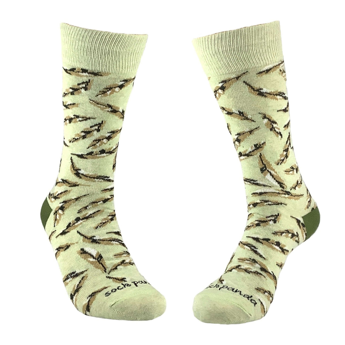 Feather Pattern Socks from the Sock Panda (Adult Medium - Women's Shoe Sizes 5-10), Green-Feather