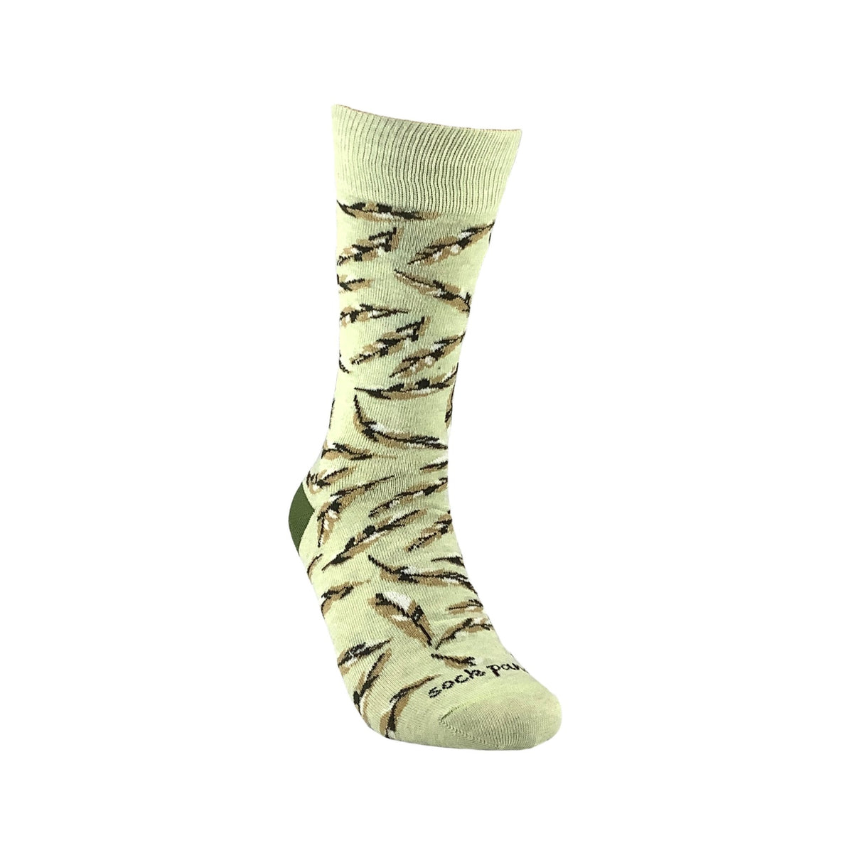 Feather Pattern Socks from the Sock Panda (Adult Medium - Women's Shoe Sizes 5-10), Green-Feather