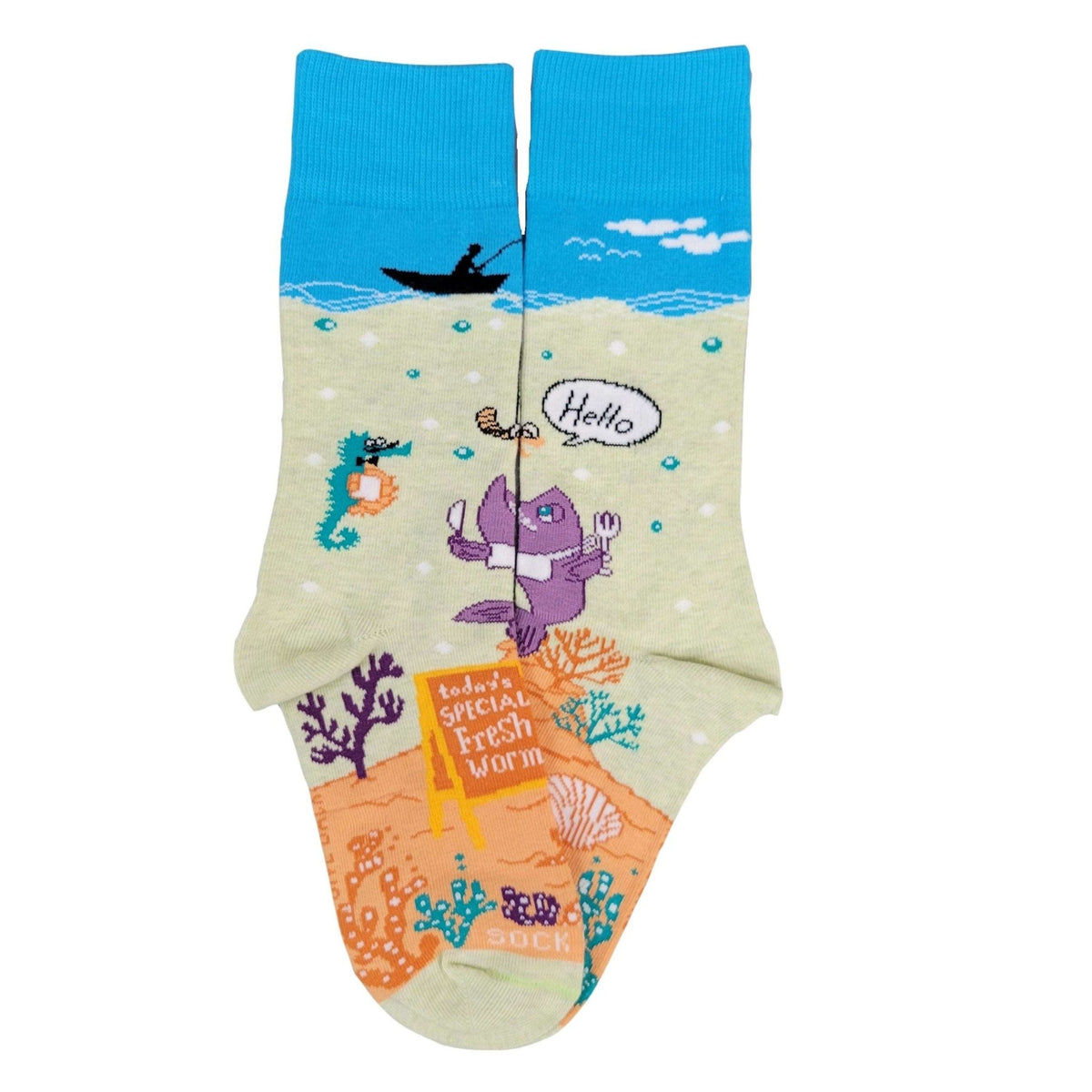 Fish Feast Under the Sea from the Sock Panda (Adult Small - Shoe Sizes 2-5), Fish Feast