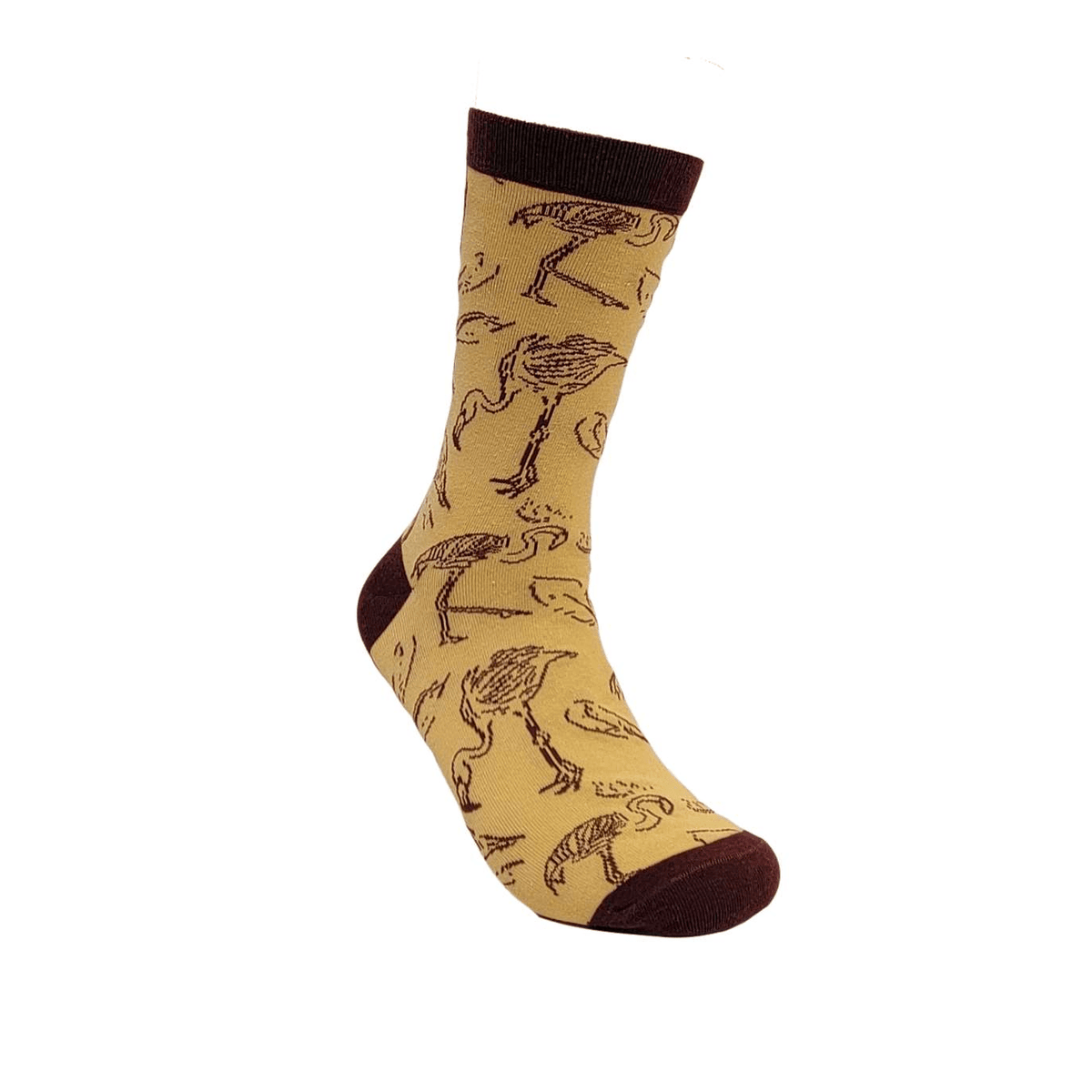 Flamingo Pattern Socks from the Sock Panda (Adult Medium - Women's Shoe Sizes 5-10), Brown-Flamingo