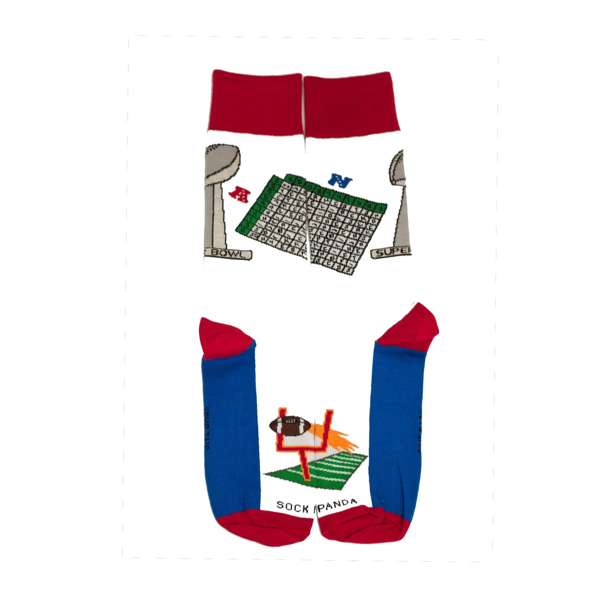 Football Bowl Numbers Pool Socks from the Sock Panda (Adult Large), Superbowl