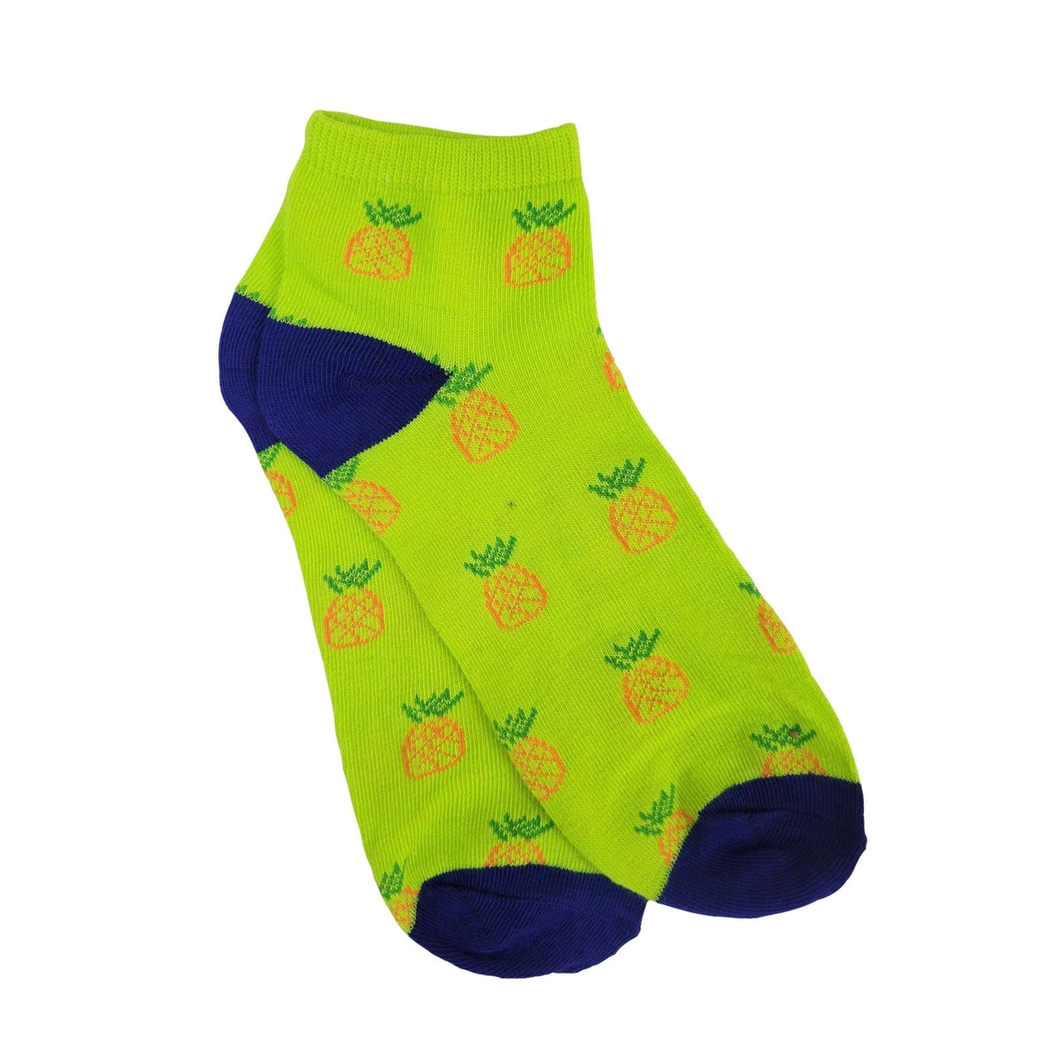Fun Pineapple Patterned Ankle Socks (Adult Medium - Women's Shoe Sizes 5-10), Pineapple Ankle Lime