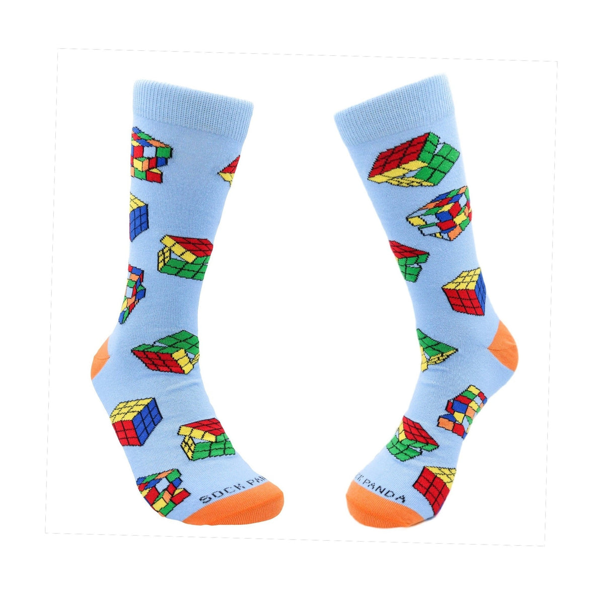 Fun Puzzle Cube Socks from the Sock Panda (Adult Large - Men's Shoe Sizes 8-12), Puzzle Cube Lg