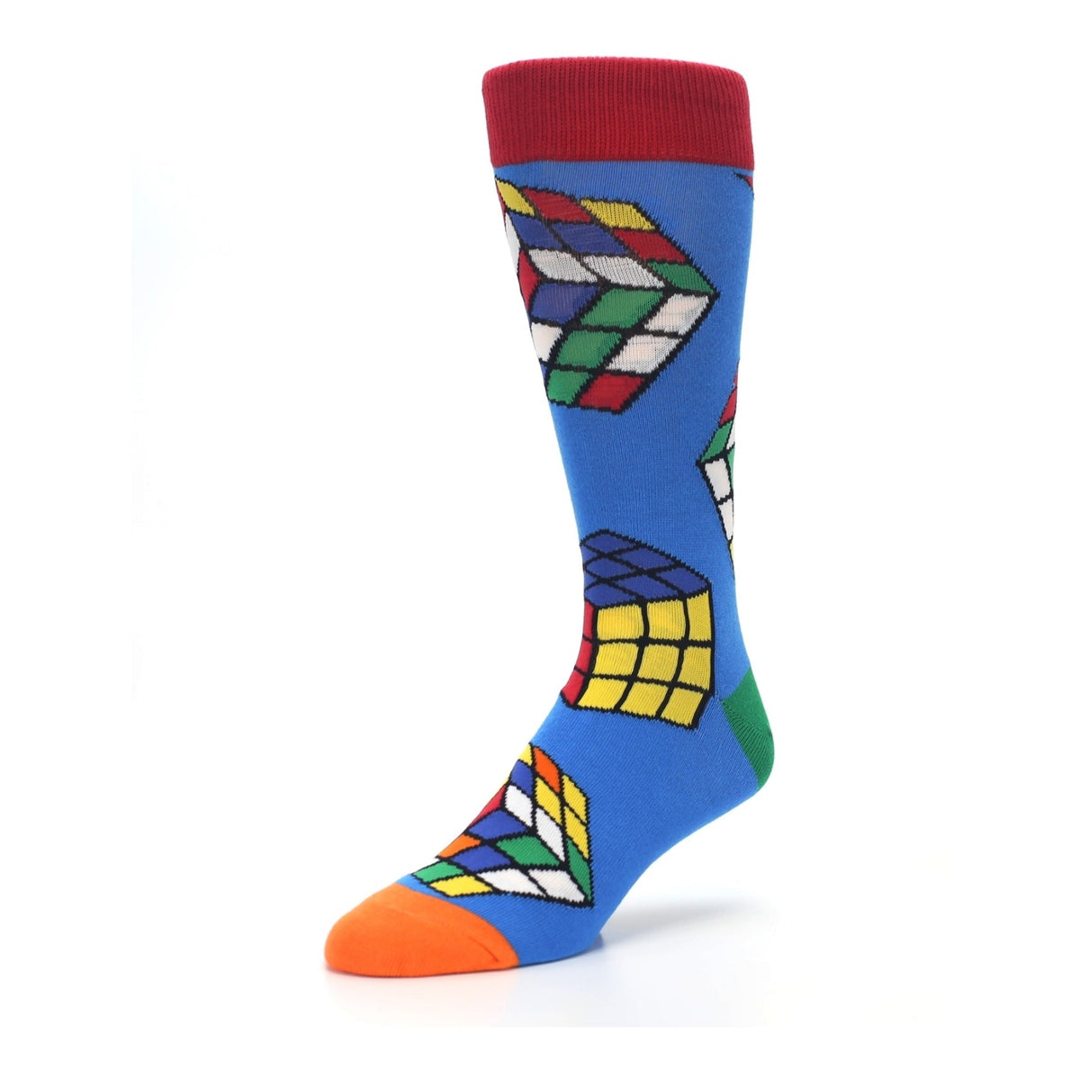 Fun Puzzle Cube Socks - Sock Panda (Adult Large - Men's Shoe Sizes 8-12), Puzzle Cube Gray