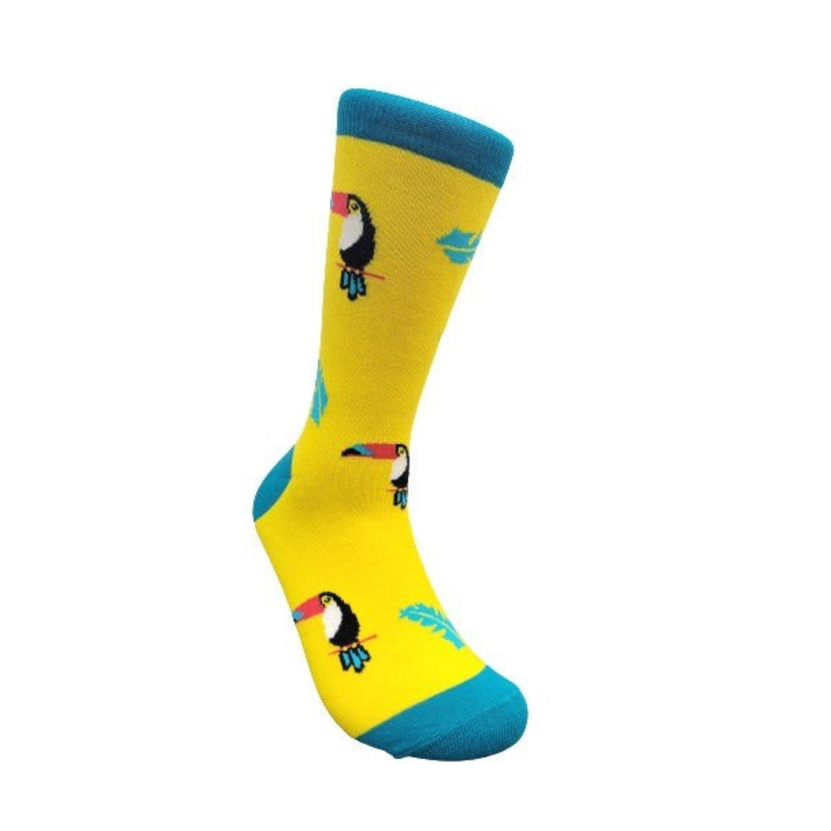 Fun Toucan on a Branch Socks from the Sock Panda (Adult Large - Men's Shoe Sizes 8-12), Yellow Toucan