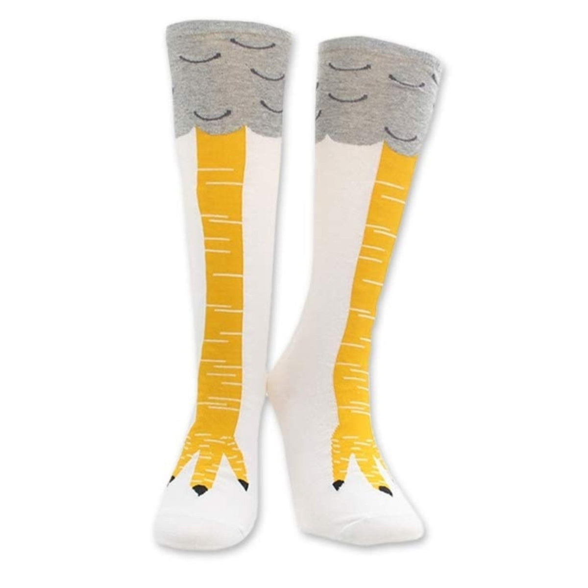 Funny Chicken Leg Socks (Knee High), ChickWhiYellknee