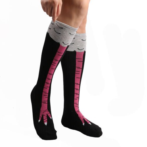 Funny Chicken Leg Socks (Knee High), ChickWhiYellknee