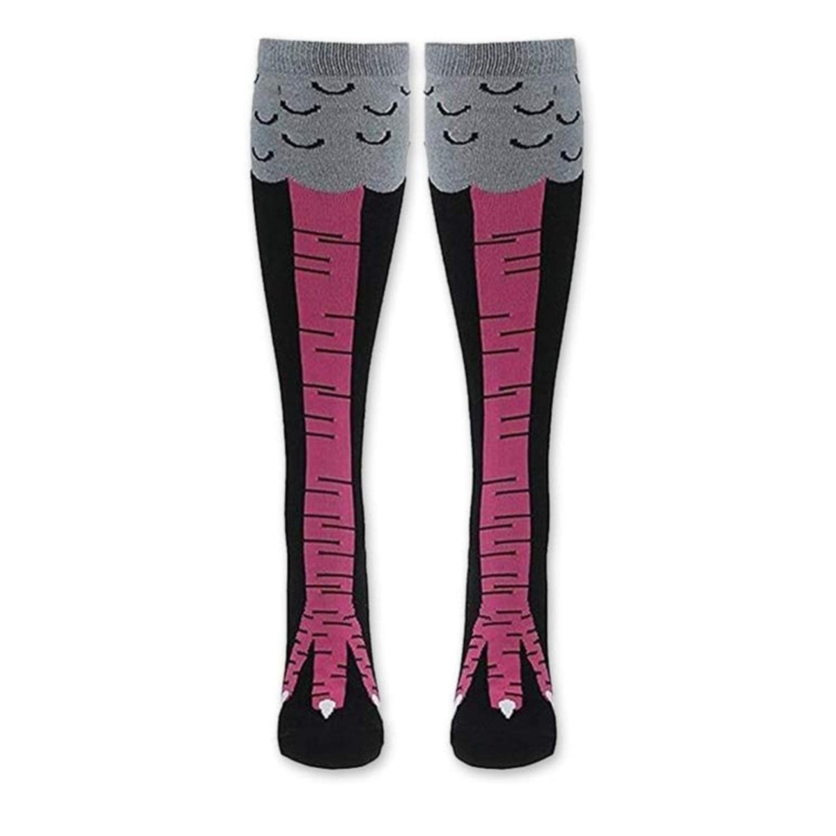Funny Chicken Leg Socks (Knee High), ChickPinkKnee