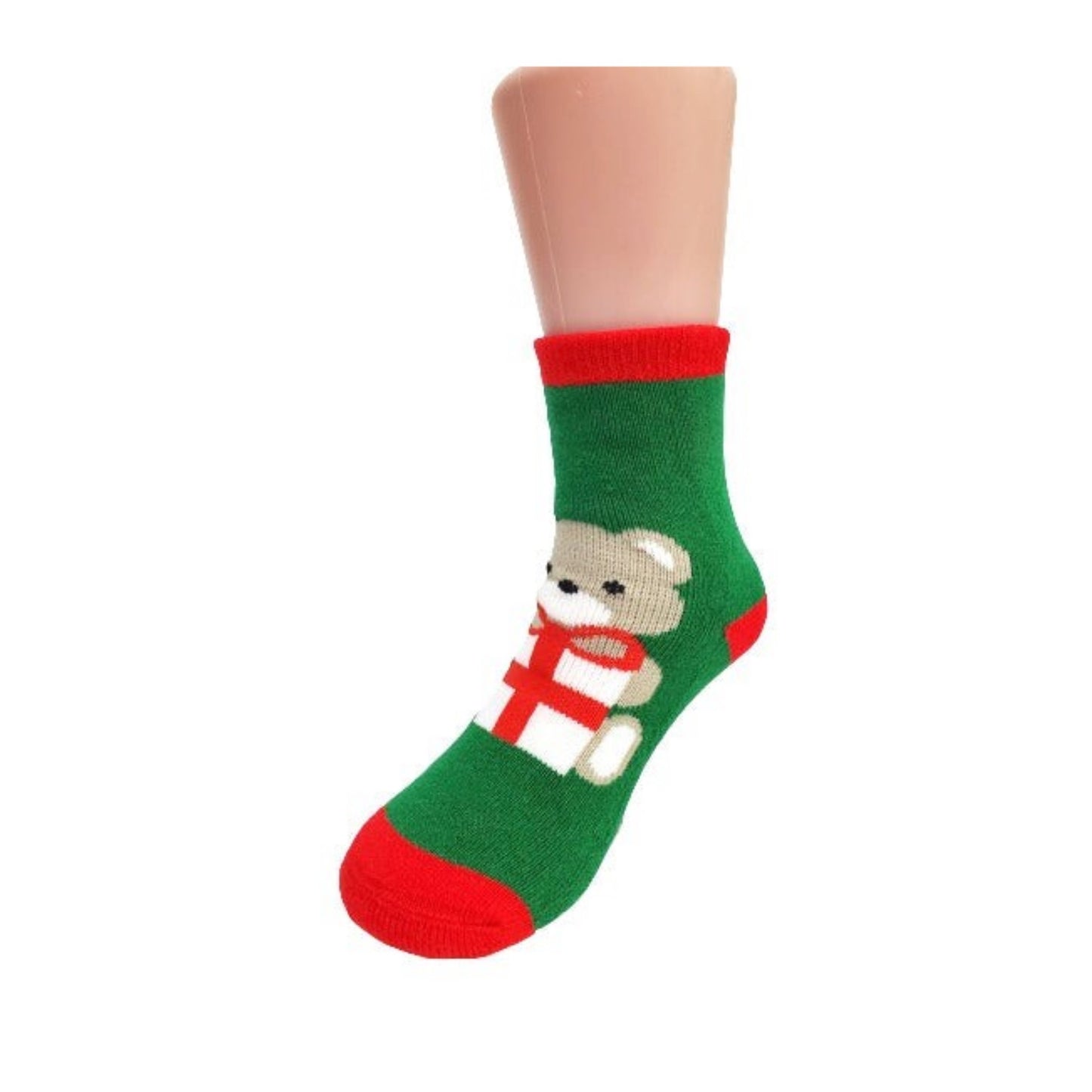 Holiday Gift Teddy Bear Socks for Kids (Ages 6 mo. to 7 yr)