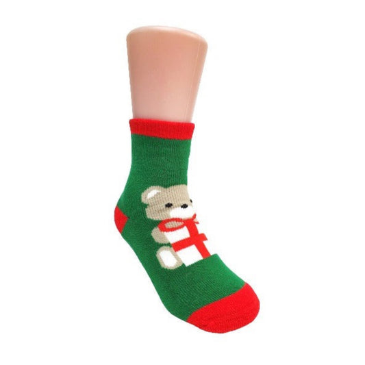 Holiday Gift Teddy Bear Socks for Kids (Ages 6 mo. to 7 yr)