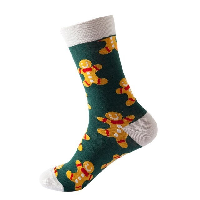Gingerbread Man Patterned Socks (Adult Medium - Women's Shoe Sizes 5-10), GingerBreadMd