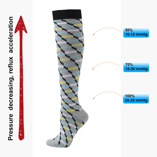 Gray 3D Block Pattern Knee High (Compression Socks)