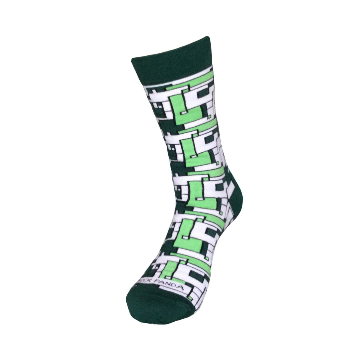 Green Tetris Patterned Office Socks from the Sock Panda, Green Tetris