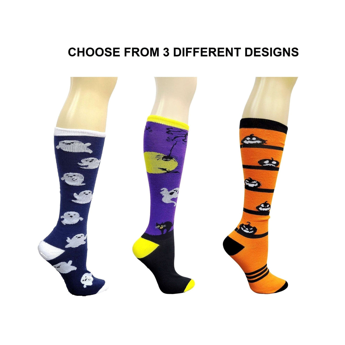Halloween Knee High Socks for Women, Blue Ghosts Knee