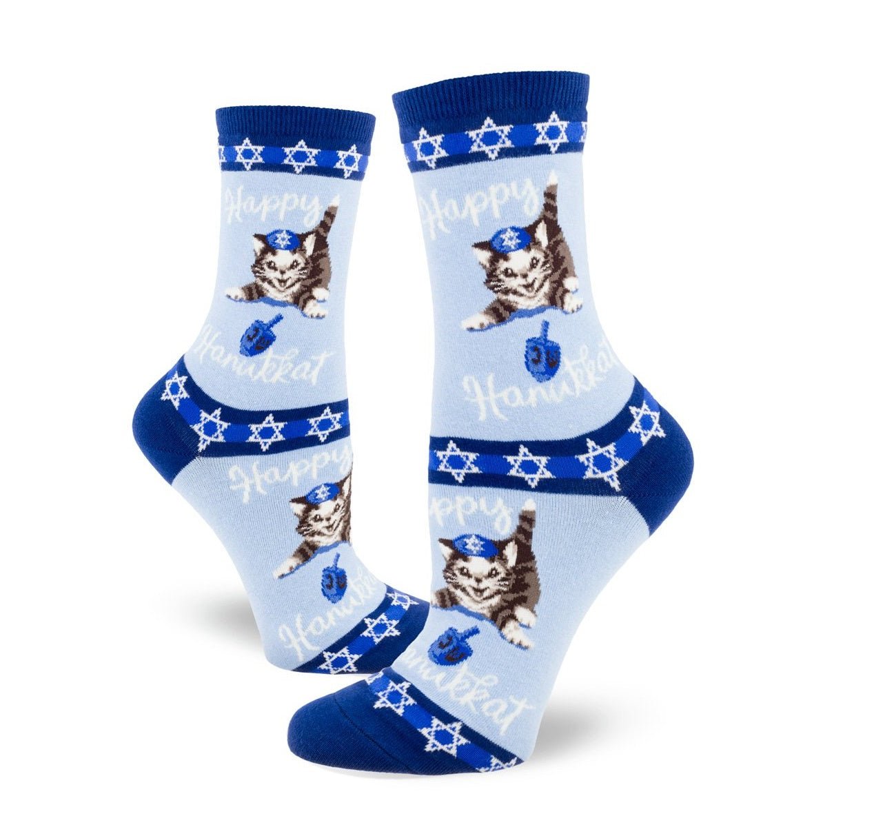 "Hanukkat" Hanukkah Womens Crew (Adult Medium - Women's Shoe Sizes 5 - 10)