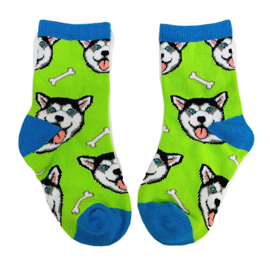 Happy Husky Dog Kids Socks (Ages 0 - 1) (1 - 2)
