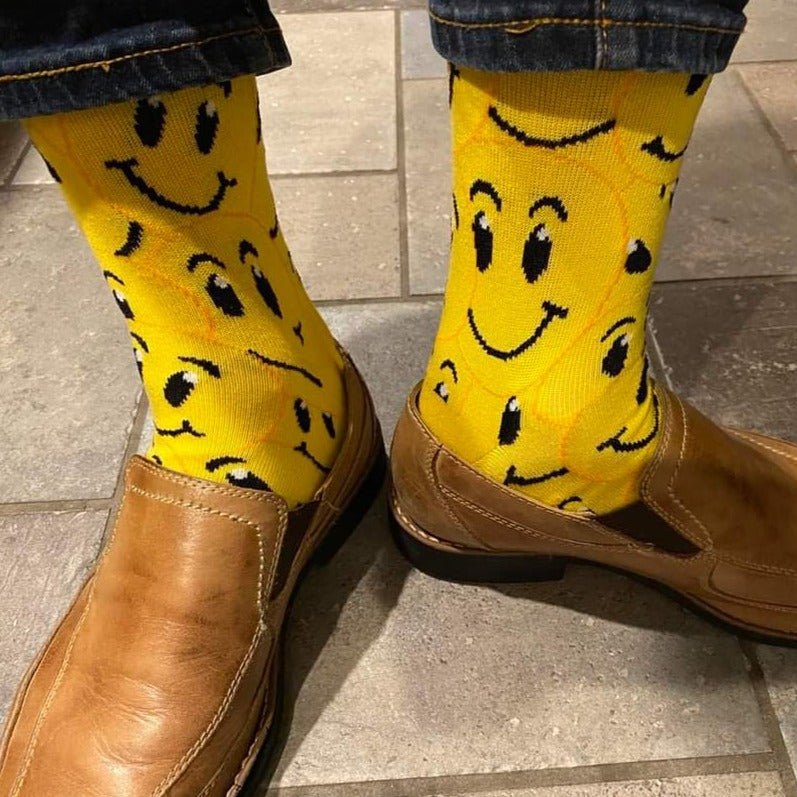 Happy Smiley Face Socks from the Sock Panda, Smiley Emoji-Lg